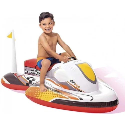 Intex Wave Rider Παιδικό Φουσκωτό Ride On Θαλάσσης Jet Ski με Χειρολαβές Κόκκινο 117εκ.