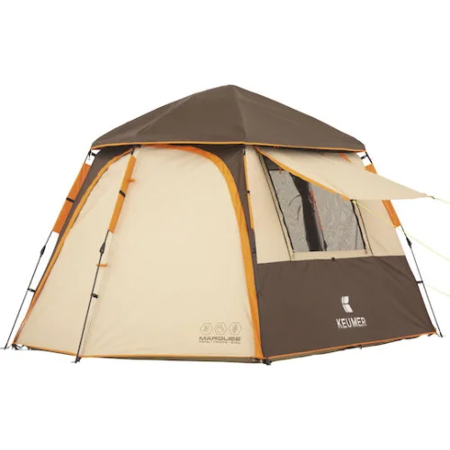 Keumer Αυτόματη Σκηνή Camping Μπεζ 3 Εποχών για 4 Άτομα 330x220x170εκ.