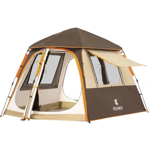 Keumer Αυτόματη Σκηνή Camping Μπεζ 3 Εποχών για 4 Άτομα 330x220x170εκ.
