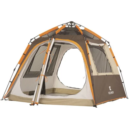 Keumer Αυτόματη Σκηνή Camping Μπεζ 3 Εποχών για 4 Άτομα 330x220x170εκ.