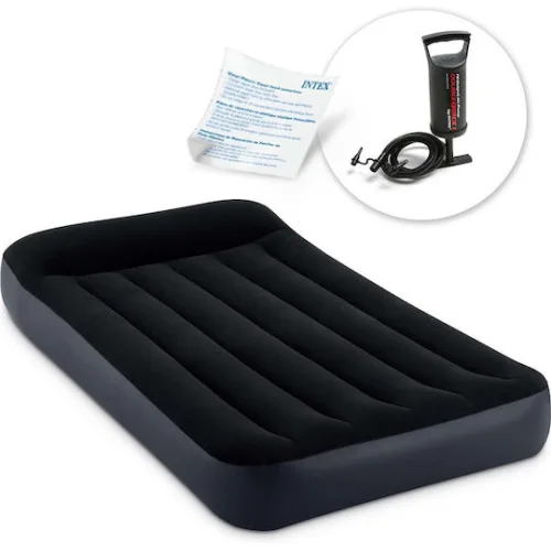 Intex Φουσκωτό Στρώμα Ύπνου Μονό με Ενσωματωμένη Αντλία Pillow Rest Classic 191x99x25εκ. Μπλε