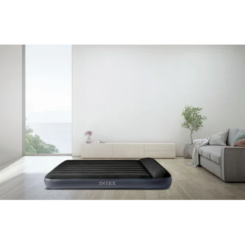Intex Φουσκωτό Στρώμα Ύπνου Διπλό με Ενσωματωμένη Αντλία Pillow Rest Classic 203x152x25εκ. Μαύρο
