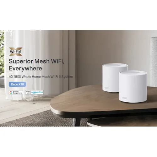 TP-LINK Deco X10 v1 WiFi Mesh Network Access Point Wi‑Fi 6 Dual Band (2.4 & 5GHz) σε Διπλό Kit Λευκό