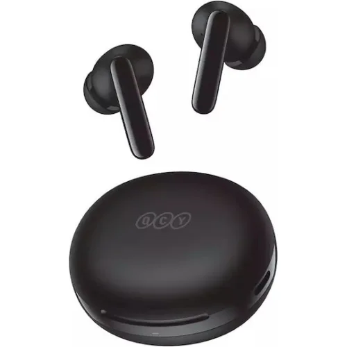 QCY T13 ANC2 In-ear Bluetooth Handsfree Ακουστικά με Θήκη Φόρτισης Μαύρα