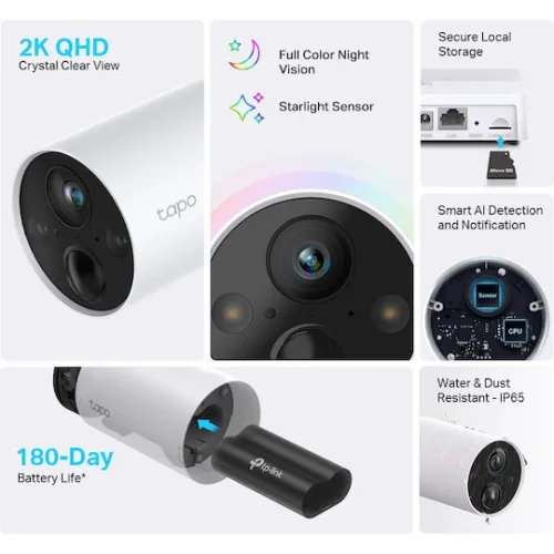 TP-LINK Σύστημα Παρακολούθησης με 1 Ασύρματη Κάμερα IP 4MP & Control Hub v1