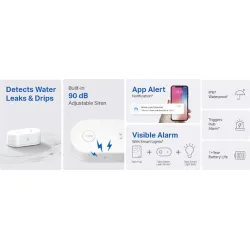 TP-LINK Tapo T300 v1 Ασύρματος Ανιχνευτής Πλημμύρας Μπαταρίας RF 868MHz με Σειρήνα