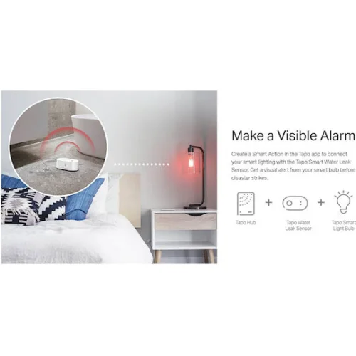 TP-LINK Tapo T300 v1 Ασύρματος Ανιχνευτής Πλημμύρας Μπαταρίας RF 868MHz με Σειρήνα