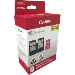 Canon PG-510 Γνήσιο Photo Value Pack με 1 Μελάνι InkJet Κυανό / Ματζέντα / Κίτρινο / Μαύρο (2970B017)