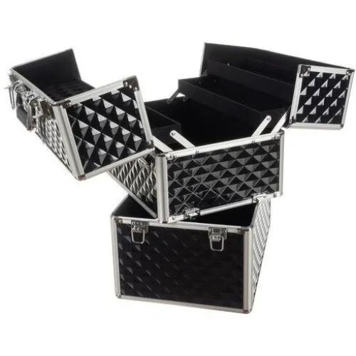 Soulima Μεταλλικό Βαλιτσάκι Αισθητικής Μαύρο Υ42.5xΠ35xΒ24.5εκ.