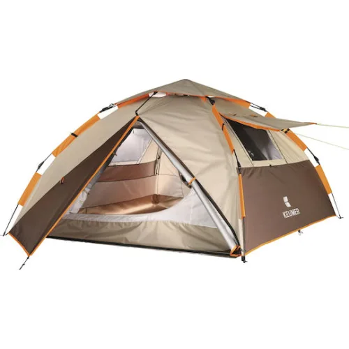 Keumer Αυτόματη Σκηνή Camping Igloo Μπεζ 4 Εποχών για 3 Άτομα 210x210x130εκ.