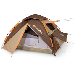 Keumer Αυτόματη Σκηνή Camping Igloo Καφέ με Διπλό Πανί 3 Εποχών για 3 Άτομα 210x210x125εκ.