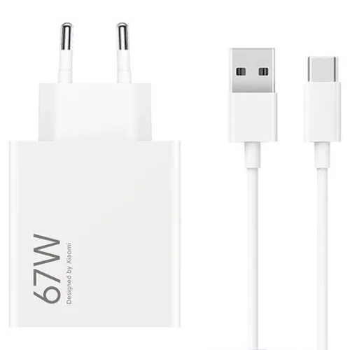 Xiaomi Φορτιστής με Θύρα USB-A και Καλώδιο USB-C 67W Power Delivery Λευκός (HyperCharge Combo BHR9465EU)
