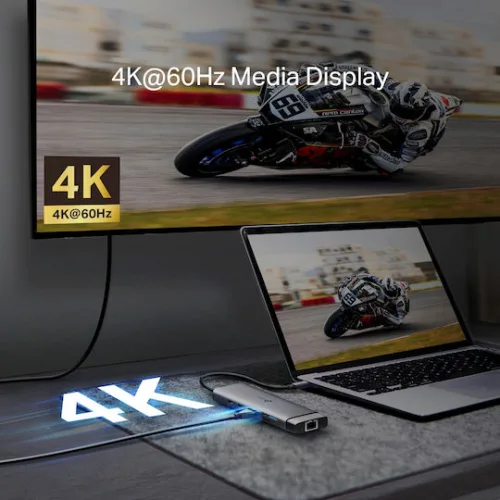 TP-LINK USB-C Docking Station με HDMI 4K PD Ethernet Γκρι (UH9120C)