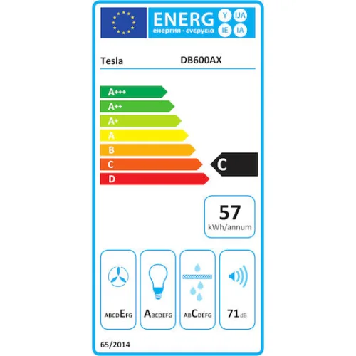 Tesla Ελεύθερος Απορροφητήρας 60cm Inox