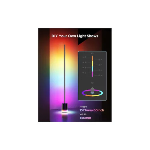 Govee LED Φωτιστικό Δαπέδου με RGB Φως 1725lm Μαύρο