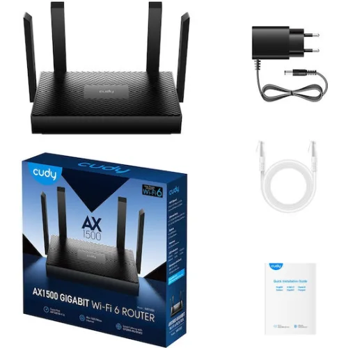 Cudy WR1500 v1 Ασύρματο Router Wi‑Fi 6 με 3 Θύρες Gigabit