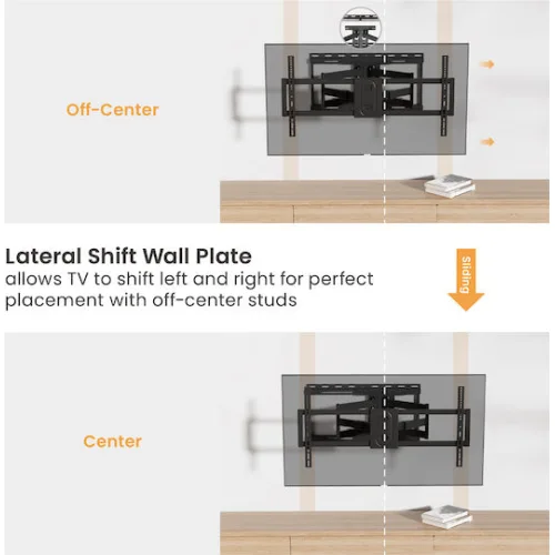 Brateck LPA80-486A Βάση Τηλεόρασης Τοίχου με Βραχίονα έως 100" και 80kg Ασημί