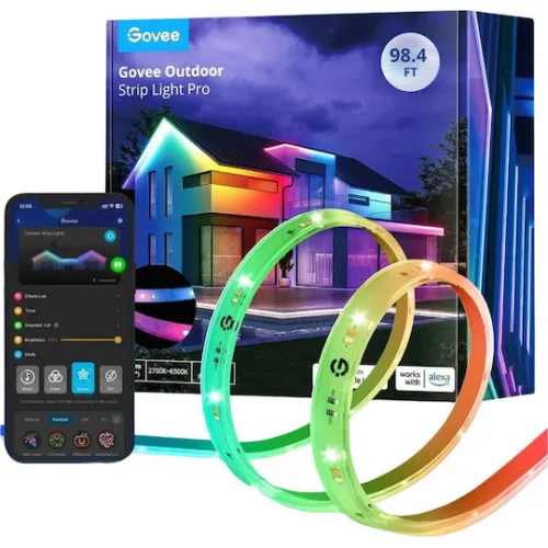 Govee Αδιάβροχη Smart Ταινία LED Wi-Fi RGBW Φως 10m με Τροφοδοτικό