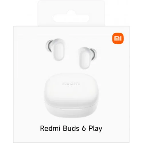 Xiaomi Redmi Buds 6 Play Bluetooth Handsfree Ακουστικά με Αντοχή στον Ιδρώτα και Θήκη Φόρτισης Λευκά