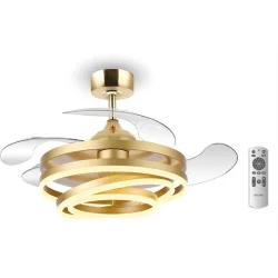 Bruno Ανεμιστήρας Οροφής 106.68cm με Φως και Τηλεχειριστήριο Χρυσός