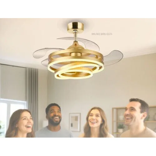Bruno Ανεμιστήρας Οροφής 106.68cm με Φως και Τηλεχειριστήριο Χρυσός