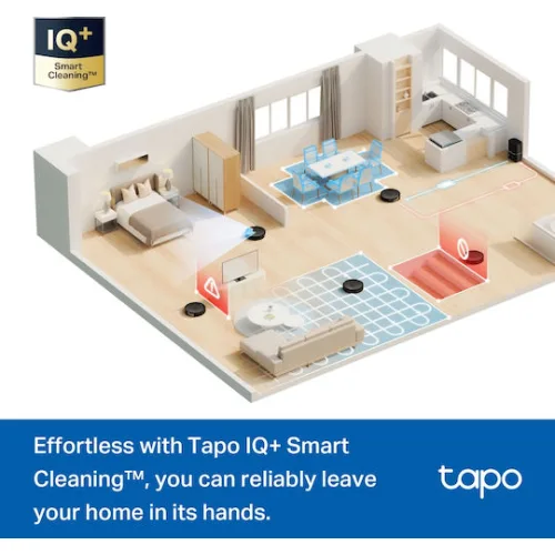 TP-LINK Tapo RV30 Max Plus Σκούπα Ρομπότ για Σκούπισμα & Σφουγγάρισμα με Χαρτογράφηση και Wi-Fi Μαύρη