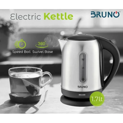 Bruno Βραστήρας 1.7lt 2200W Ασημί