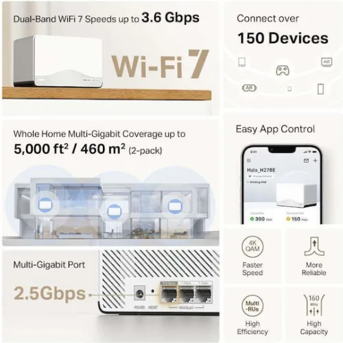 Mercusys Halo H27BE BE3600 WiFi Mesh Network Access Point σε Διπλό Kit