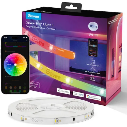Govee Smart Ταινία LED Wi-Fi RGB Φως 10m με Τροφοδοτικό