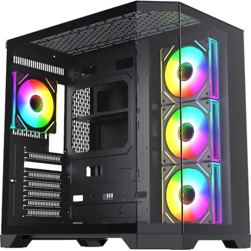 Monarch Gear Pandora Gaming Midi Tower Κουτί Υπολογιστή με Πλαϊνό Παράθυρο Μαύρο