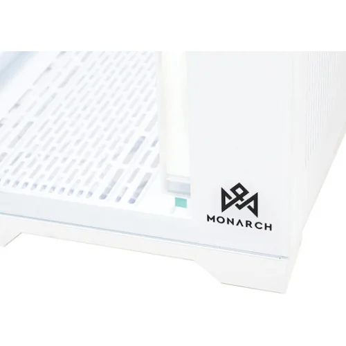 Monarch Gear Pandora Gaming Midi Tower Κουτί Υπολογιστή με Πλαϊνό Παράθυρο Λευκό