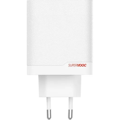 OnePlus Φορτιστής με Θύρα USB-A και Θύρα USB-C και Καλώδιο USB-C - USB-C 120W Power Delivery Λευκός (SuperVooc)