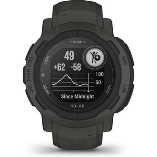 Garmin Instinct 2 Solar 45mm Αδιάβροχο Smartwatch με Παλμογράφο (Graphite)