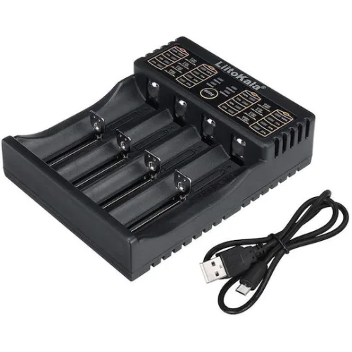 LiitoKala LII-402 USB Φορτιστής 4 Μπαταριών Li-ion/Ni-Cd/Ni-MH Μεγέθους AA/AAA/18650/16340/26650/14500