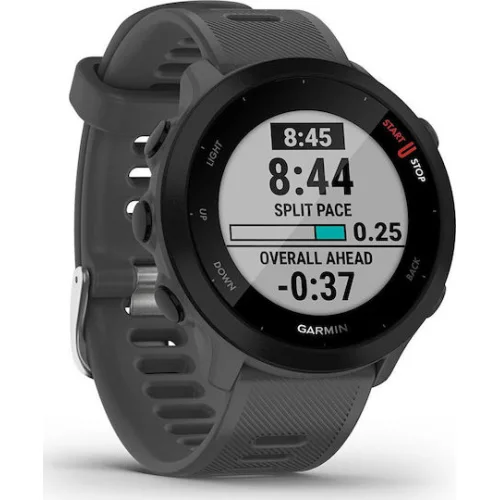 Garmin Forerunner 55 42mm Αδιάβροχο Smartwatch με Παλμογράφο (Monterra Grey)