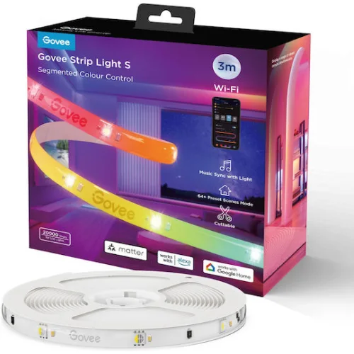 Govee Smart Ταινία LED Wi-Fi 24V RGB Φως 3m με Τροφοδοτικό