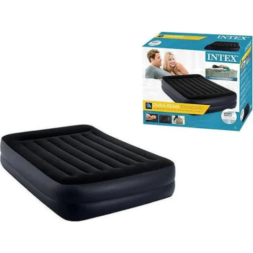 Intex Φουσκωτό Στρώμα Ύπνου με Ενσωματωμένη Ηλεκτρική Αντλία Pillow Rest Raised 203x152x42εκ.