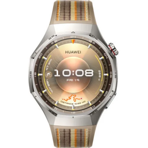 Huawei Watch GT 6 Pro Titanium 46mm Αδιάβροχο με Παλμογράφο (Brown Woven)