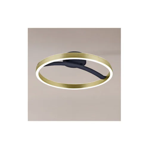 Powertech Πλαφονιέρα Οροφής 38εκ. Χρυσή με Ενσωματωμένο LED