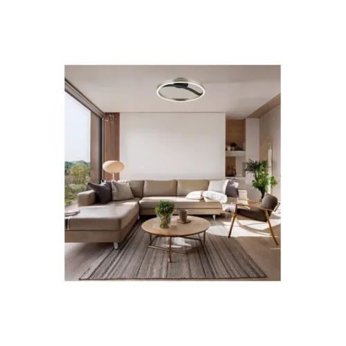 Powertech Πλαφονιέρα Οροφής 38εκ. Ασημί με Ενσωματωμένο LED