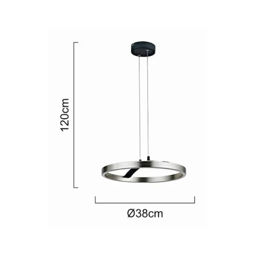 Powertech Ρυθμιζόμενο Κρεμαστό Φωτιστικό Ασημί LED με Φυσικό Λευκό Φως 38x38x120εκ.