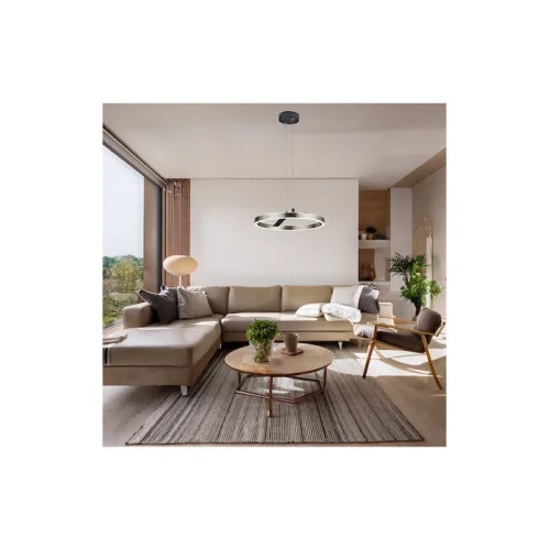 Powertech Ρυθμιζόμενο Κρεμαστό Φωτιστικό Ασημί LED με Φυσικό Λευκό Φως 38x38x120εκ.