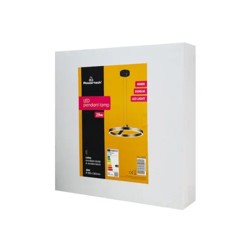 Powertech Ρυθμιζόμενο Κρεμαστό Φωτιστικό Ασημί LED με Φυσικό Λευκό Φως 38x38x120εκ.