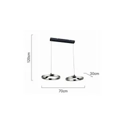 Powertech Ρυθμιζόμενο Κρεμαστό Φωτιστικό Ασημί LED με Φυσικό Λευκό Φως 70x30x120εκ.