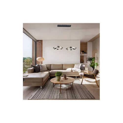 Powertech Ρυθμιζόμενο Κρεμαστό Φωτιστικό Ασημί LED με Φυσικό Λευκό Φως 70x30x120εκ.