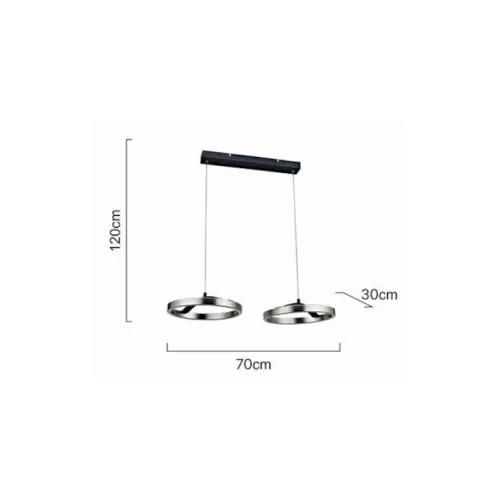 Powertech Ρυθμιζόμενο Κρεμαστό Φωτιστικό Ασημί LED με Φυσικό Λευκό Φως 70x30x120εκ.