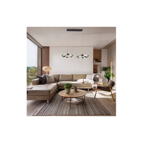 Powertech Ρυθμιζόμενο Κρεμαστό Φωτιστικό Ασημί LED με Φυσικό Λευκό Φως 70x30x120εκ.