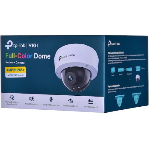 TP-LINK Vigi C240 v1 IP Κάμερα Παρακολούθησης Full HD+ 4MP Αδιάβροχη με Μικρόφωνο και Φακό 4mm