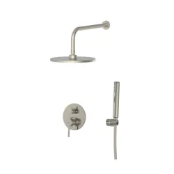 Bruno Σετ Μίκτης, Τηλέφωνο & Κεφαλή Ντουζ Εντοιχισμού για Ντουζιέρα Ασημί 5210131148853