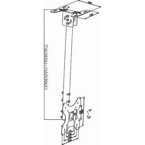 Nedis TVCM1330BK Βάση Τηλεόρασης Οροφής έως 42" και 20kg